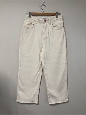 Hudson North Cream Wide-Leg Crop Jeans